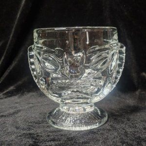 2-Sided Happy Mad Faces Hawaiian Luau Mai Tai Clear Glass 14 oz Tiki Mug Cup